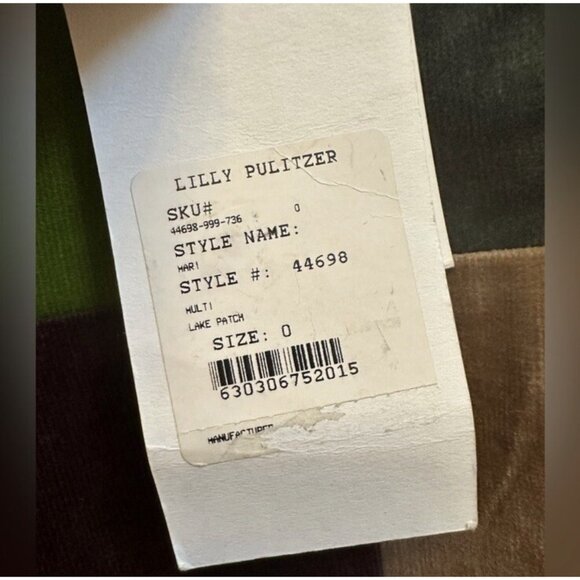 Lilly Pulitzer Patchwork Corduroy Pants Vintage White Label NEW Sz 0 Brown Green - Picture 7 of 14